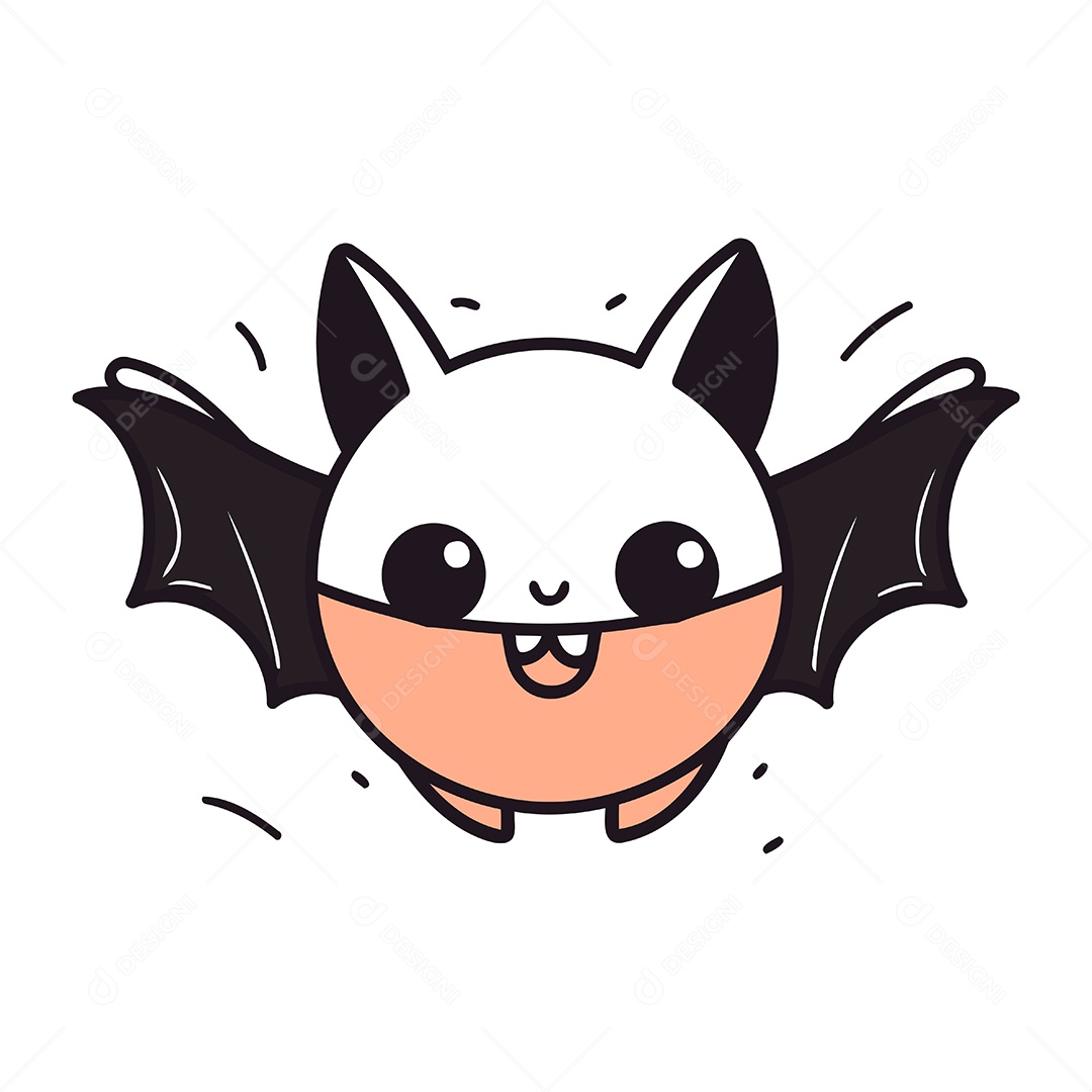 Morcego Bonito de Desenho Animado Ilustração Vetor EPS