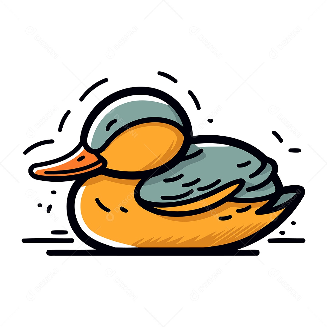Pato de Desenho Animado Ilustração Vetor EPS