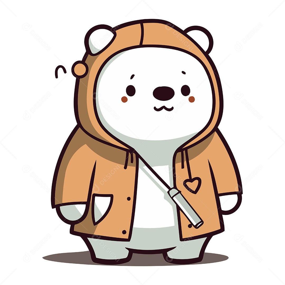 Urso Polar de Desenho Animado Ilustração Vetor EPS