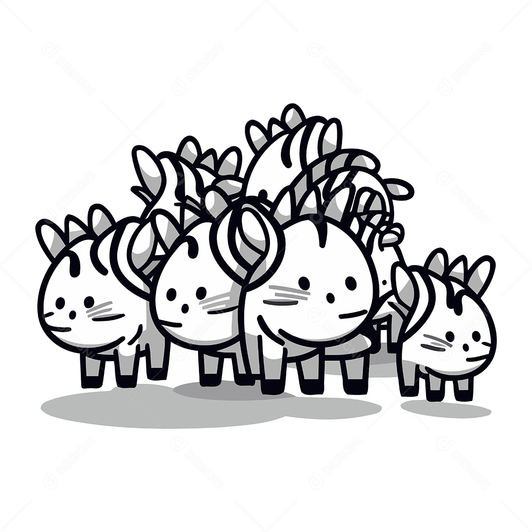 Desenho Animado Grupos de Animais Ilustração Vetor EPS