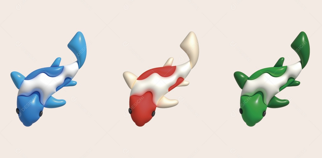 Peixe Colorido Japonês Ilustração Vetor EPS