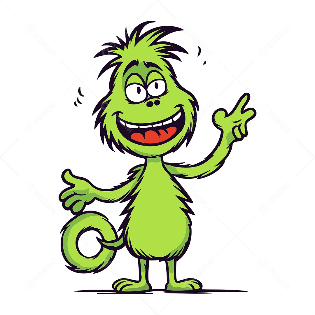 Monstro Engraçado Desenho Animado Ilustração Vetor EPS