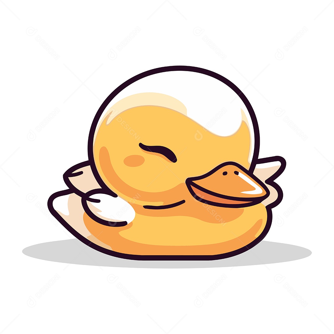 Pato Fofo de Desenho Animado Ilustração Vetor EPS