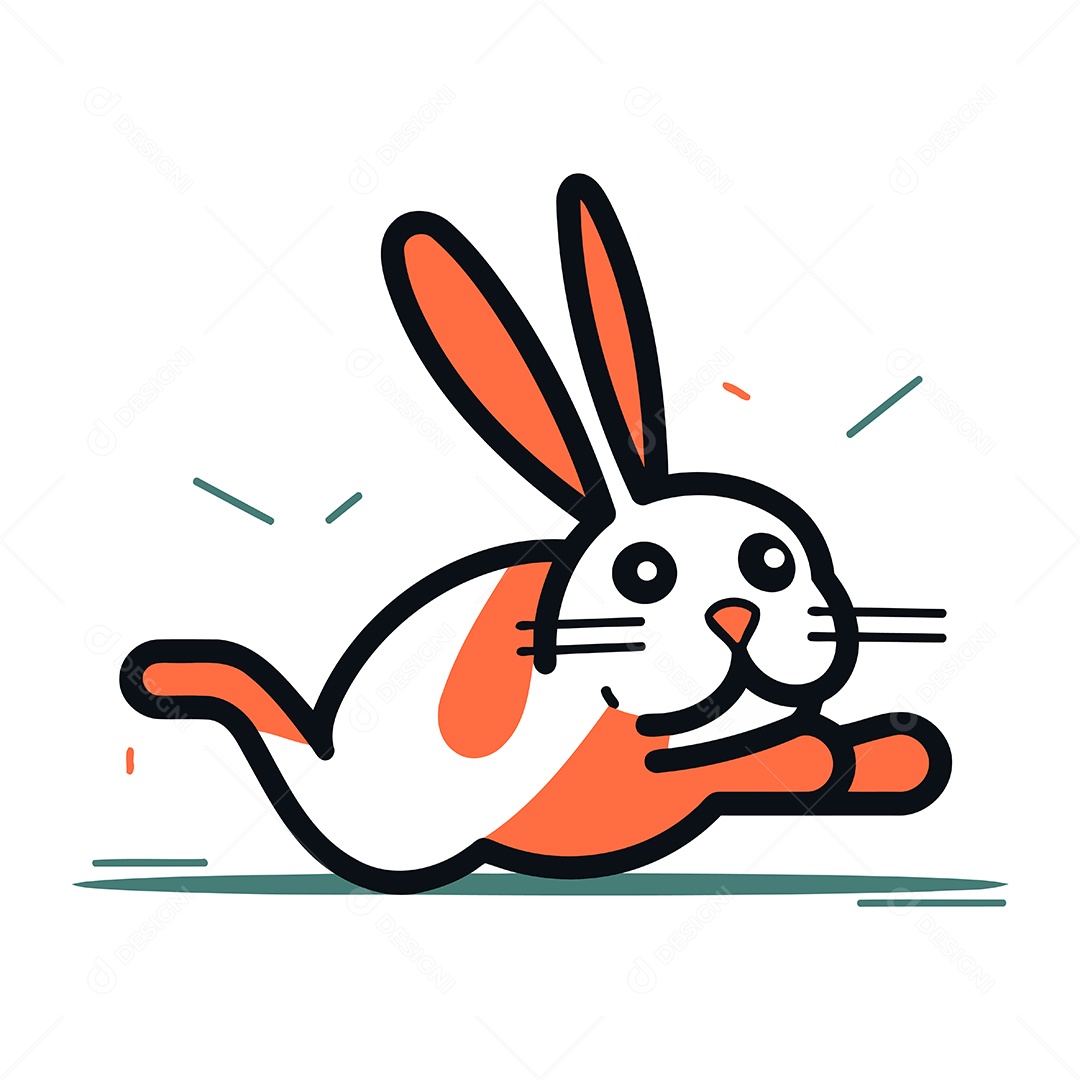 Coelhinho de Desenho Animado Ilustração Vetor EPS