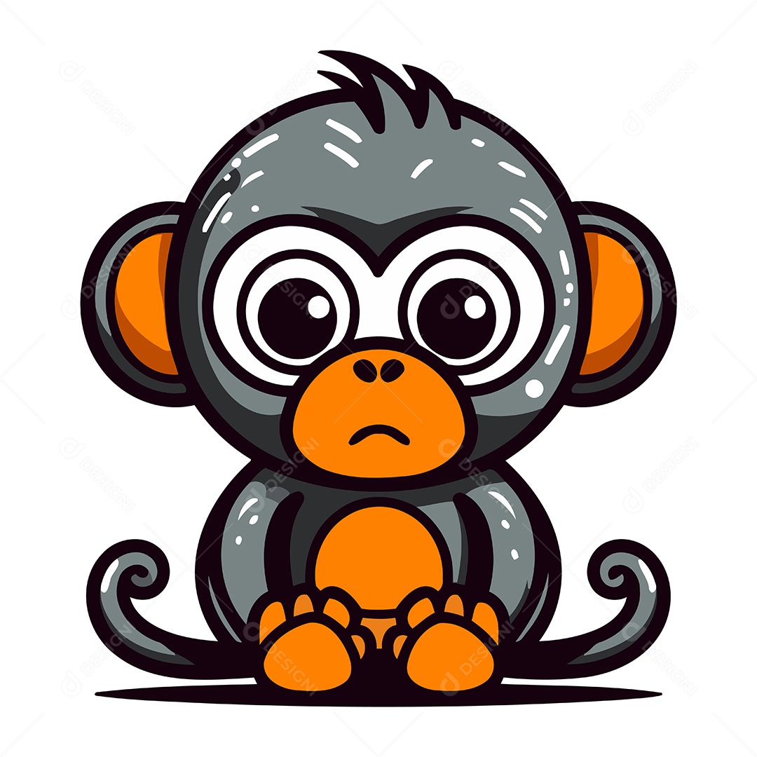 Macaco de Desenho Animado Ilustração Vetor EPS