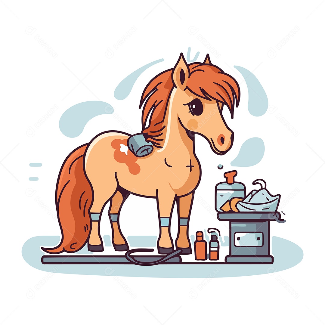 Cavalo em Salão de Tosa Ilustração Vetor EPS