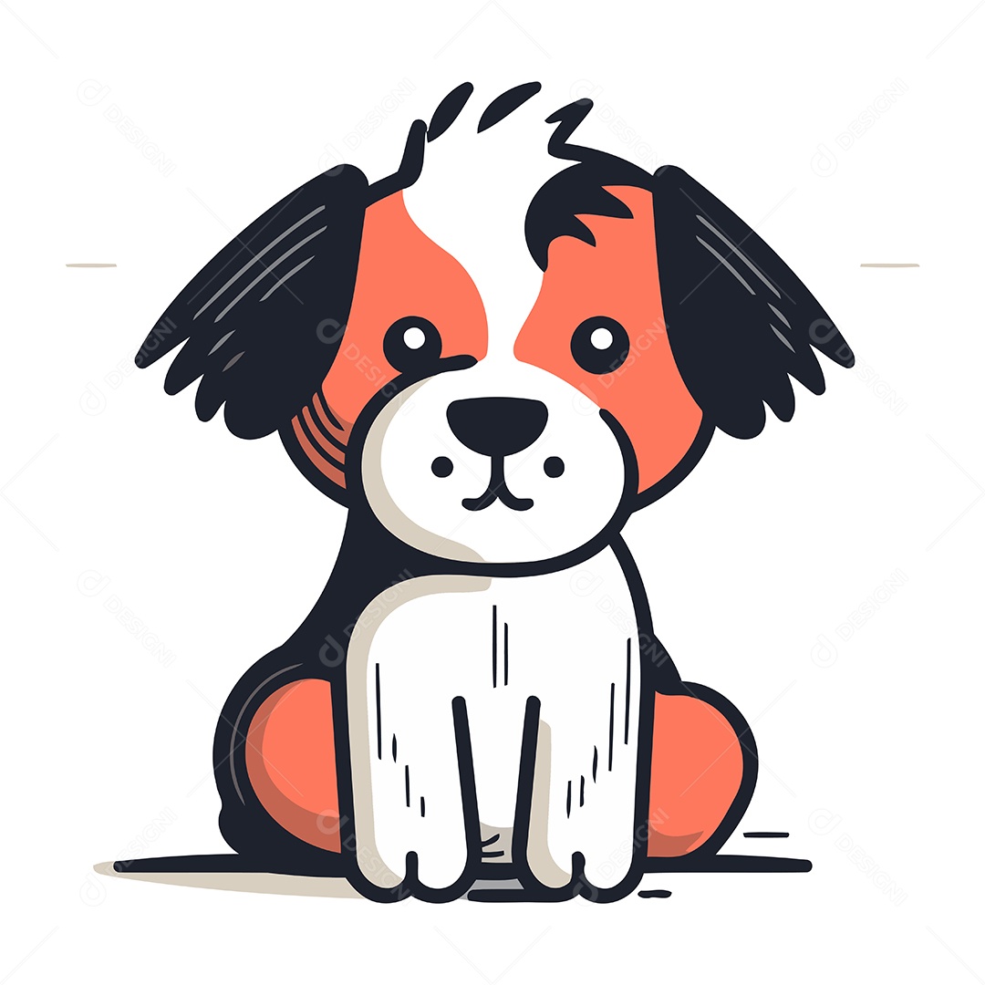 Cachorro de Desenho Animado Ilustração Vetor EPS