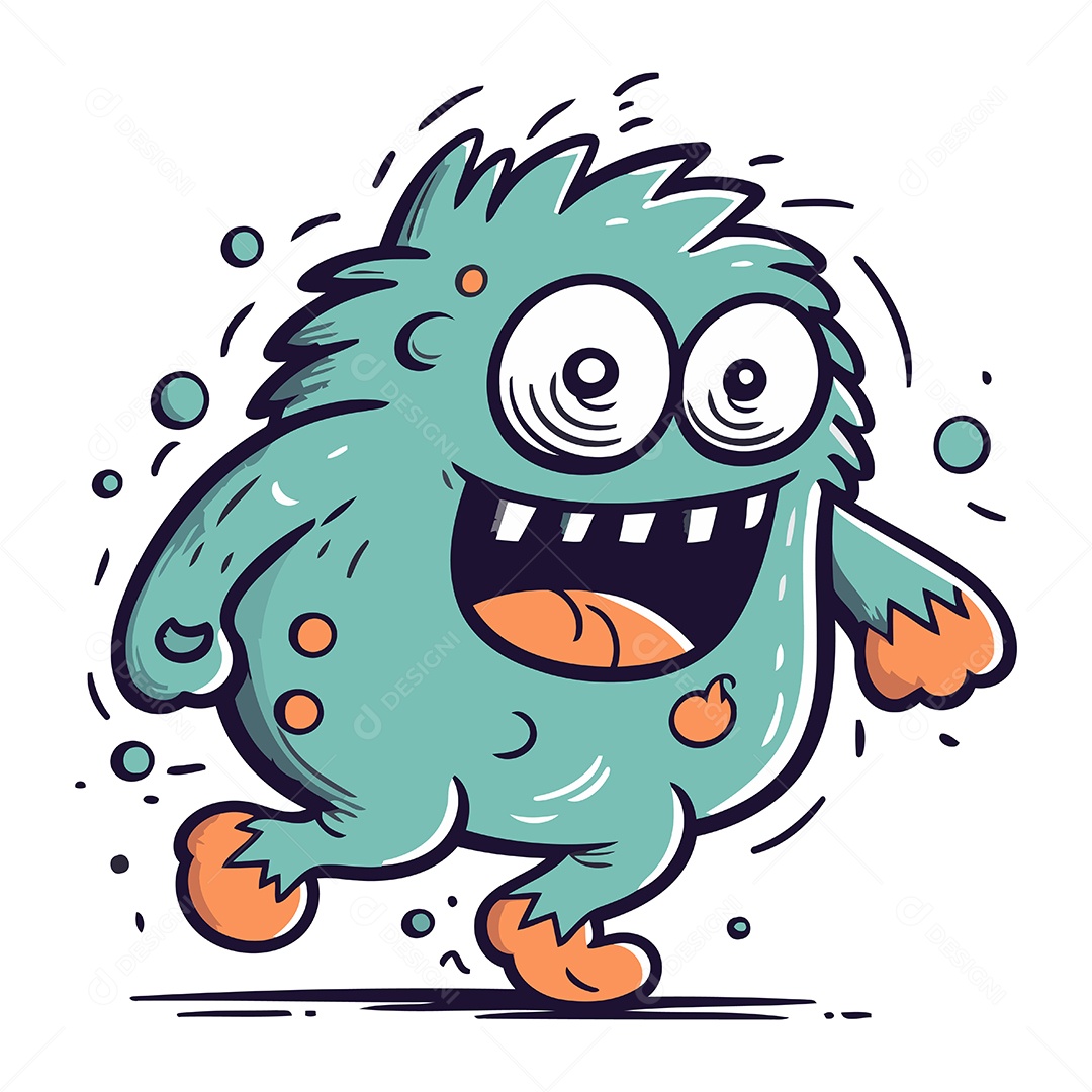 Monstro de Desenho Animado Ilustração Vetor EPS