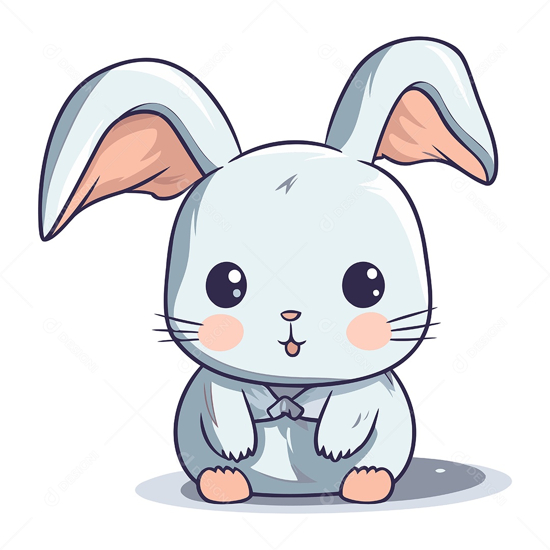 Coelho Fofo de Desenho Animado Ilustração Vetor EPS