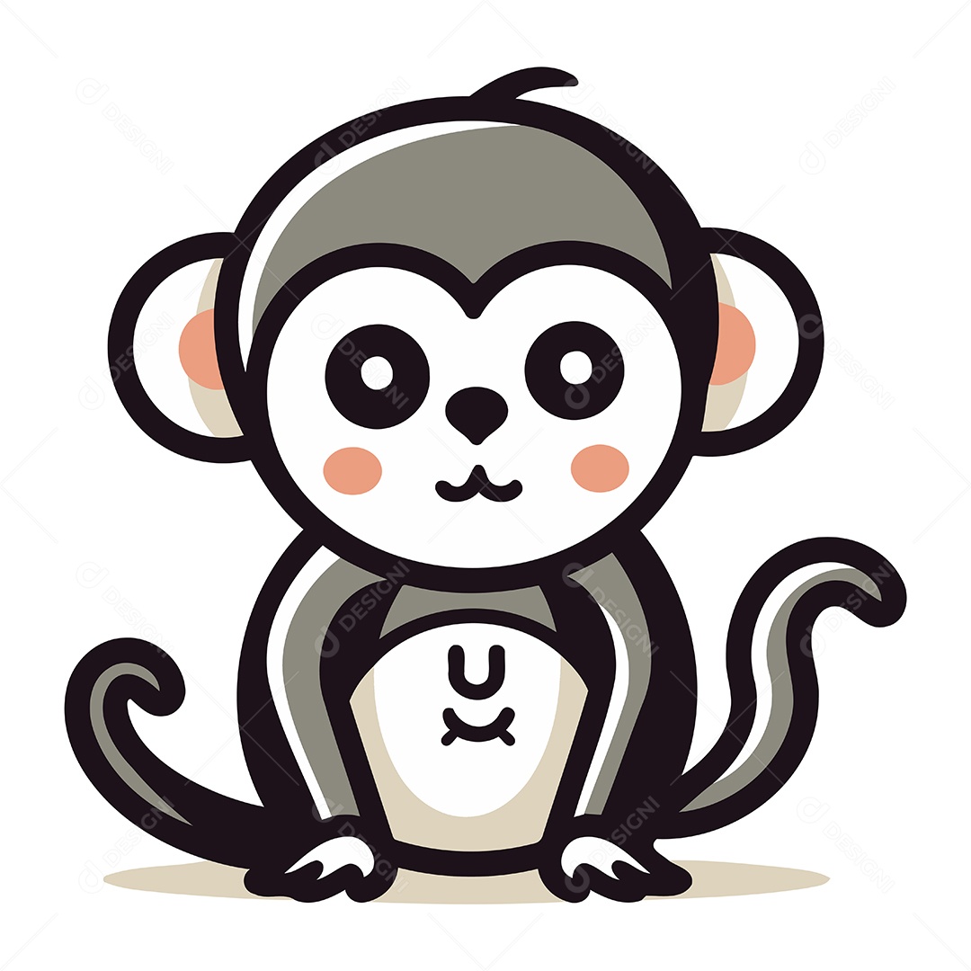 Macaco de Desenho Animado Ilustração Vetor EPS