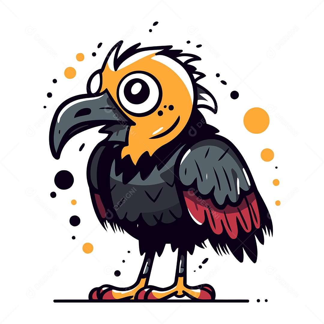 Abutre de Desenho Animado Ilustração Vetor EPS