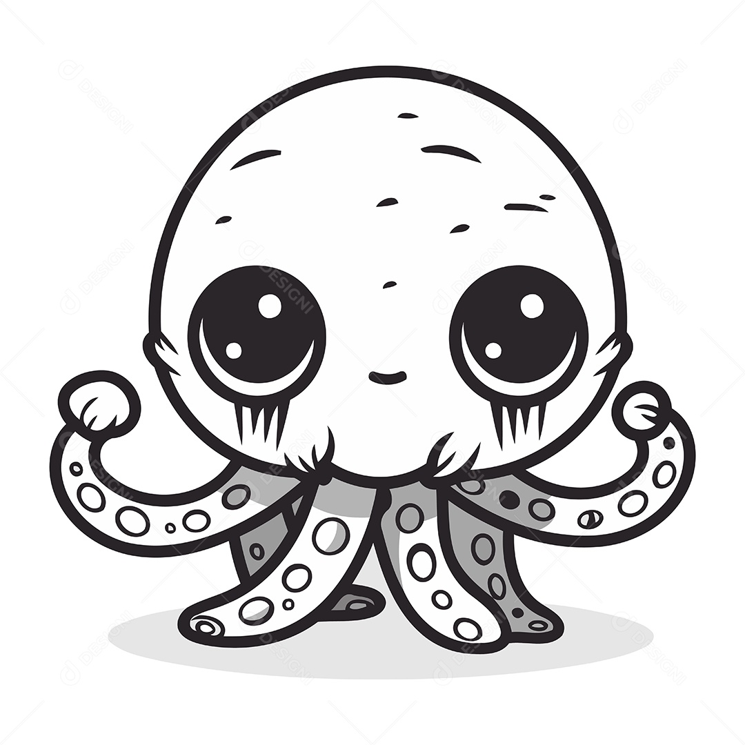 Polvo de Desenho Animado Ilustração Vetor EPS