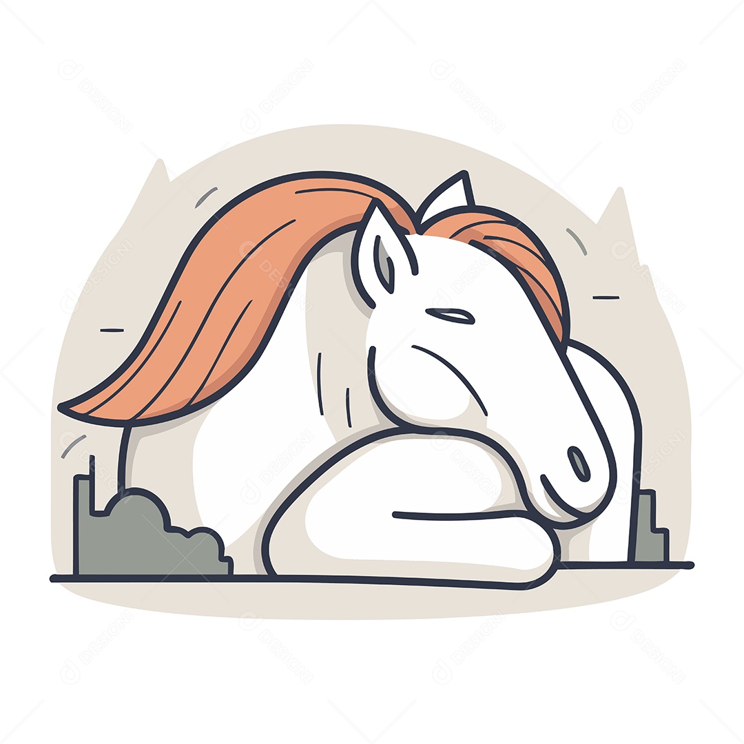 Cavalo de Desenho Animado Ilustração Vetor EPS