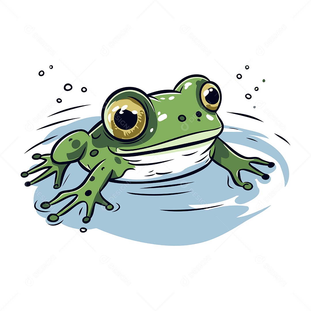 Sapo de Desenho Animado Ilustração Vetor EPS