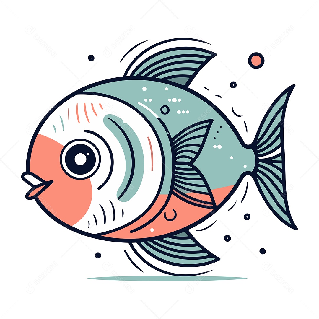 Peixe de Desenho Animado Ilustração Vetor EPS