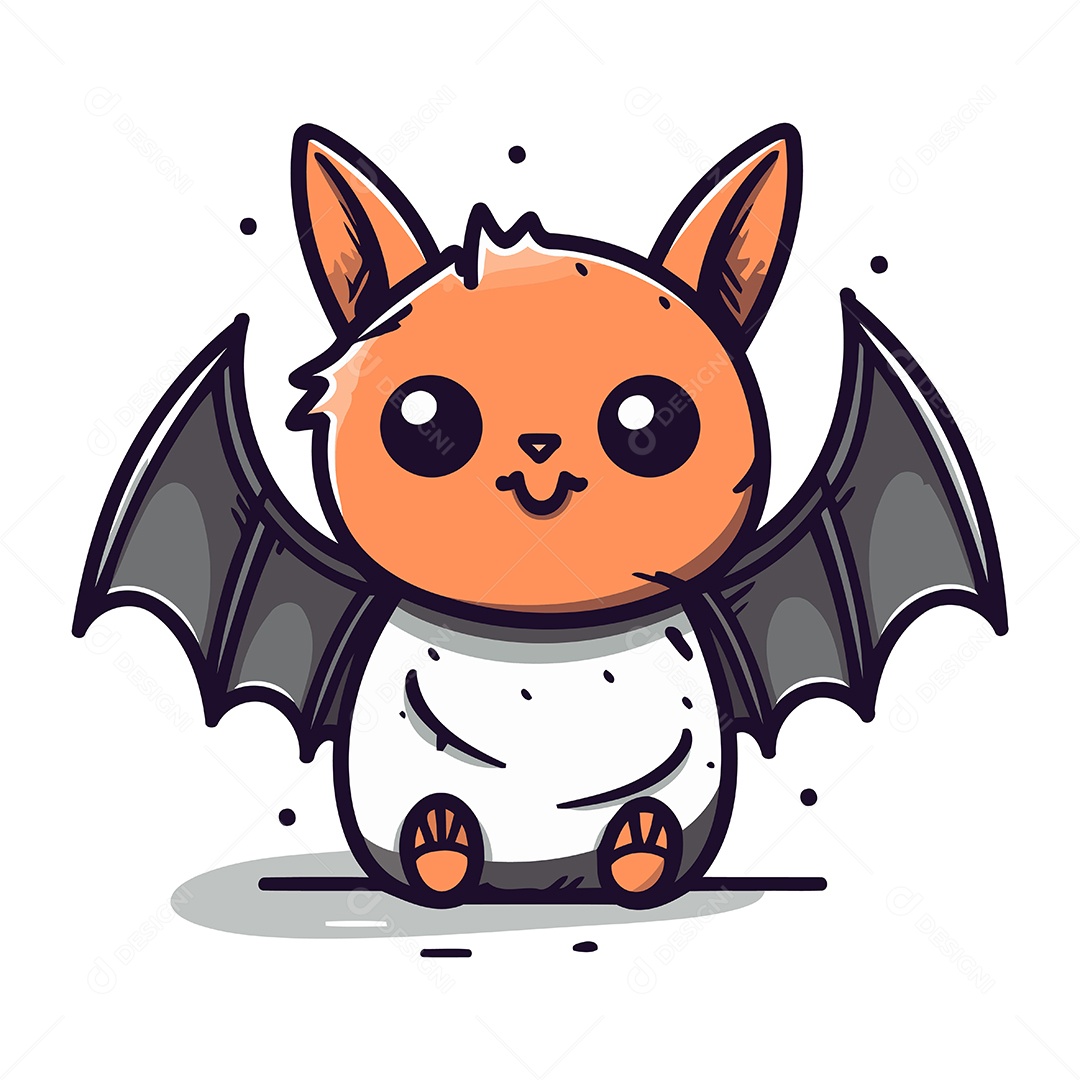 Morcego de Desenho Animado Ilustração Vetor EPS