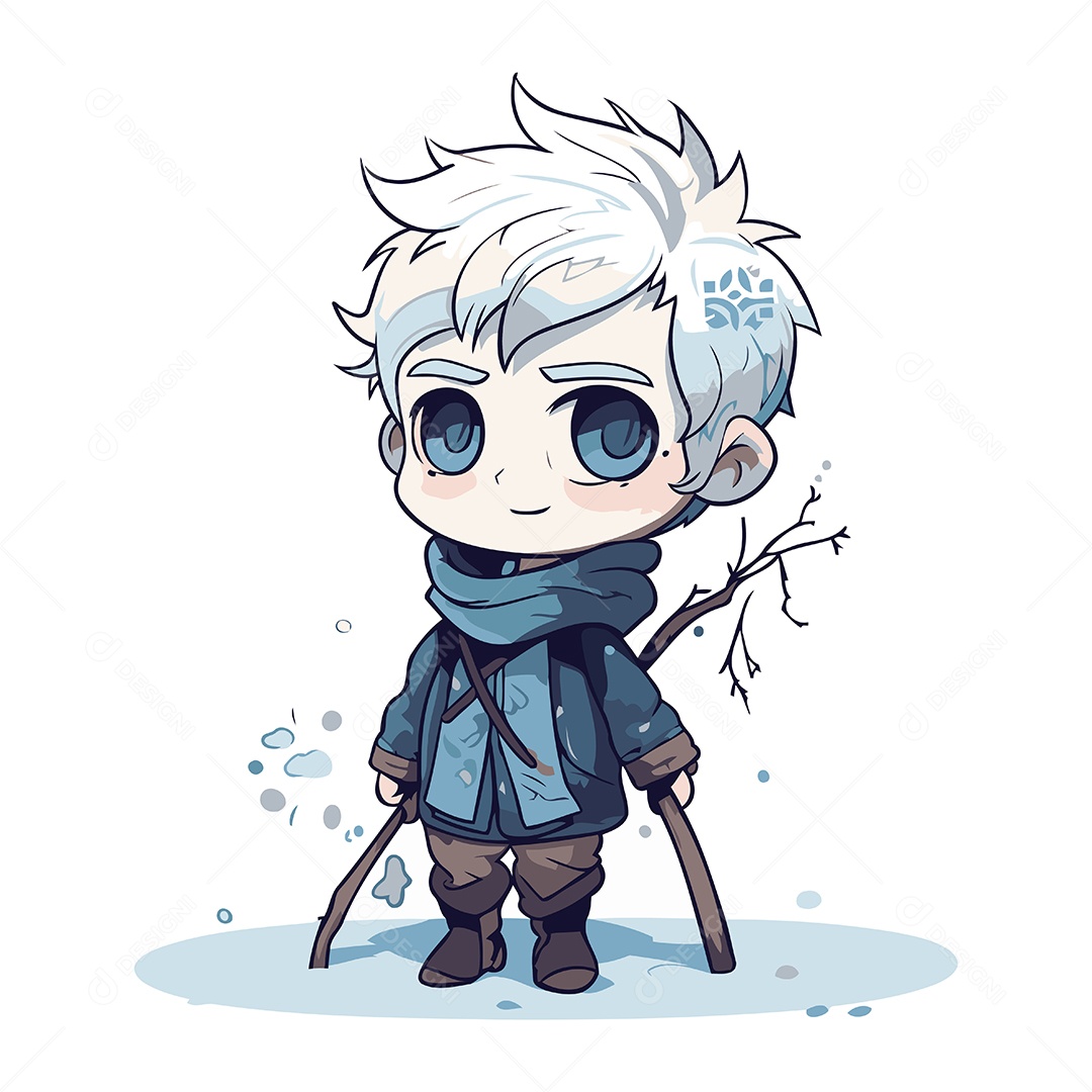 Menino Bonitinho de Desenho Animado Ilustração Vetor EPS