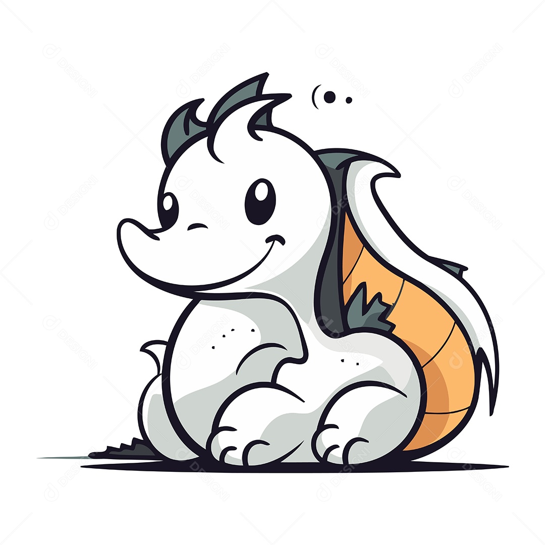 Dragão de Desenho Animado Ilustração Vetor EPS