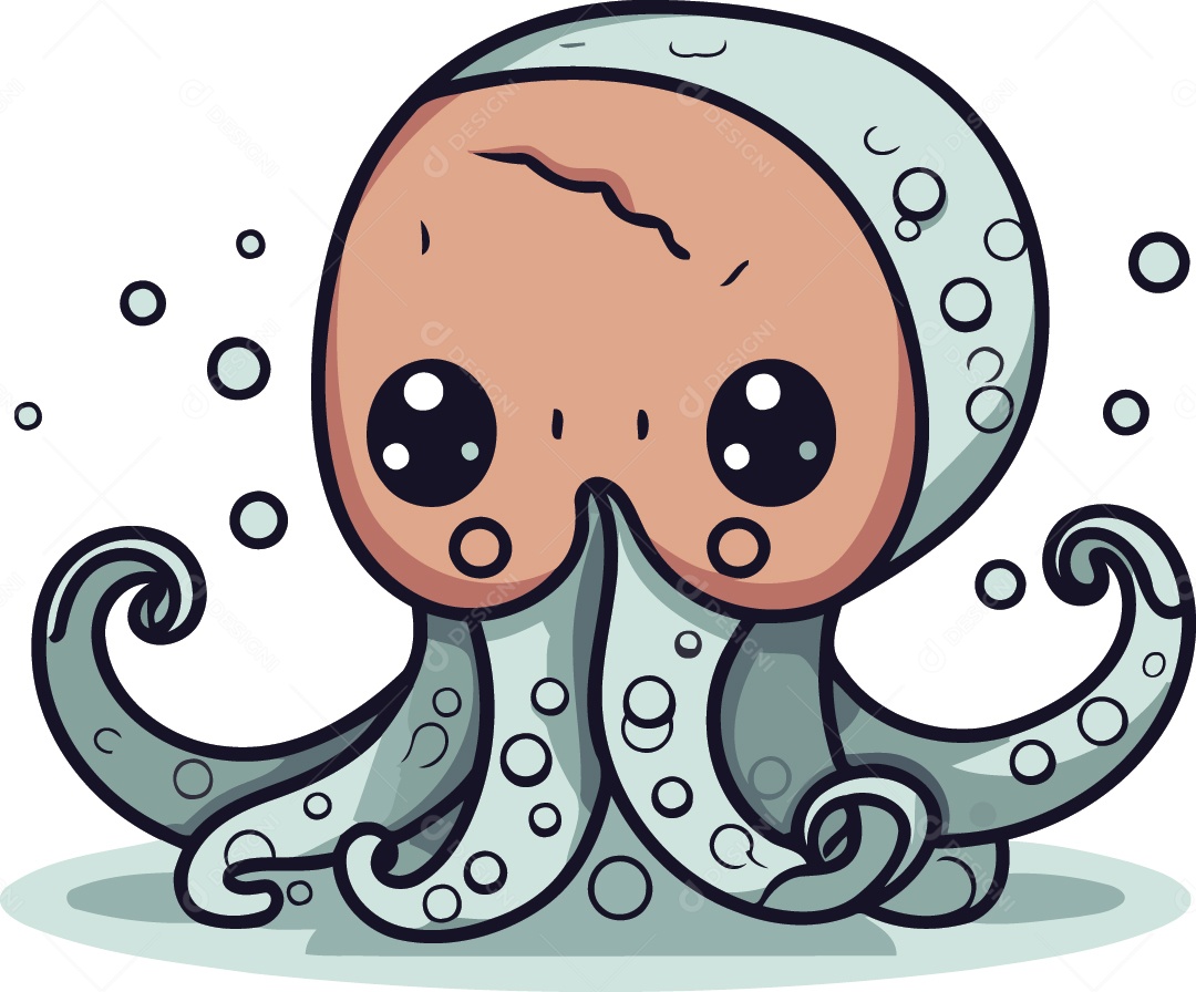 Polvo de Desenho Animado Ilustração Vetor EPS