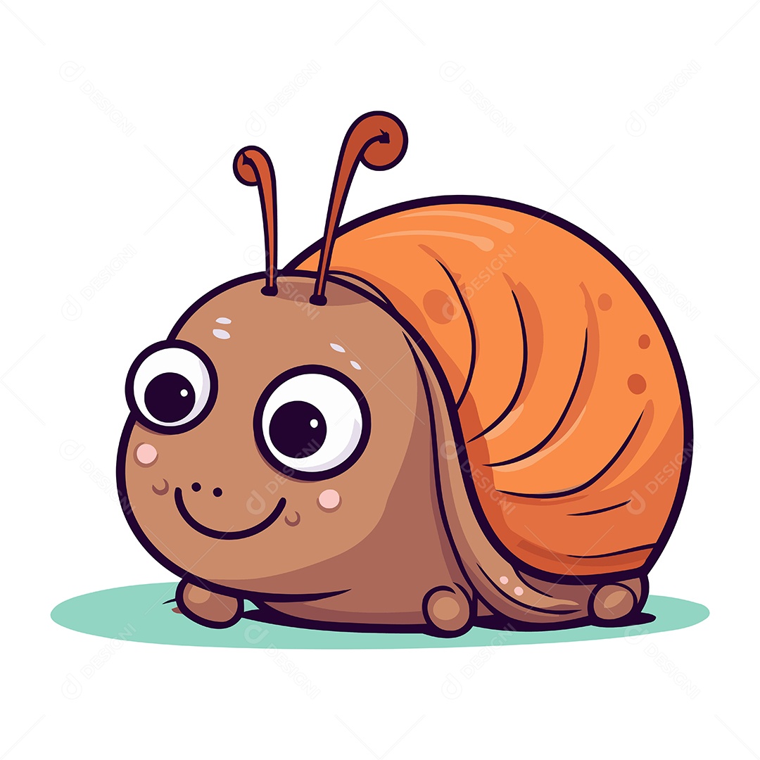 Caracol de Desenho Animado Ilustração Vetor EPS