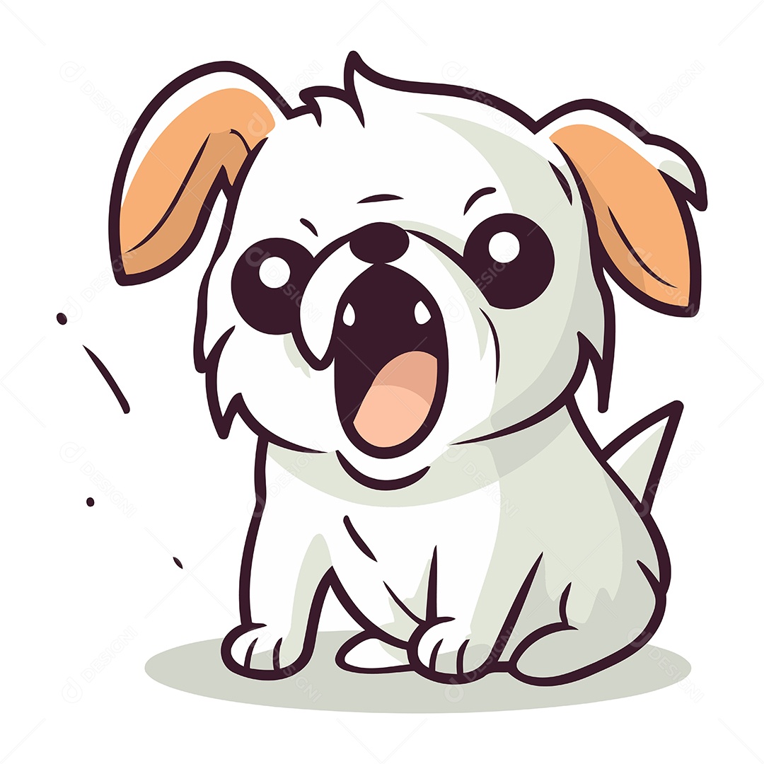 Cachorro Fofo de Desenho Animado Ilustração Vetor EPS