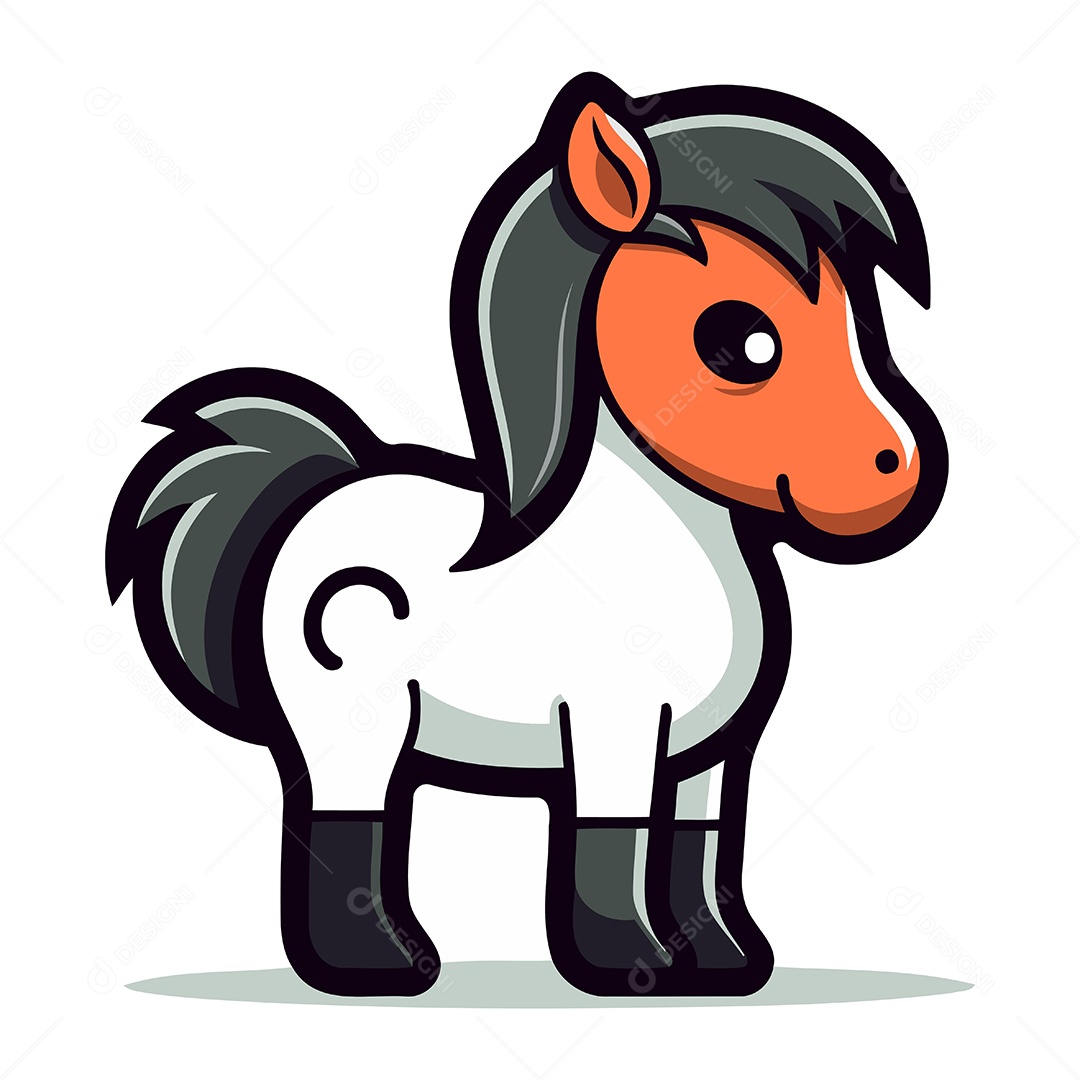 Cavalo de Desenho Animado Ilustração Vetor EPS