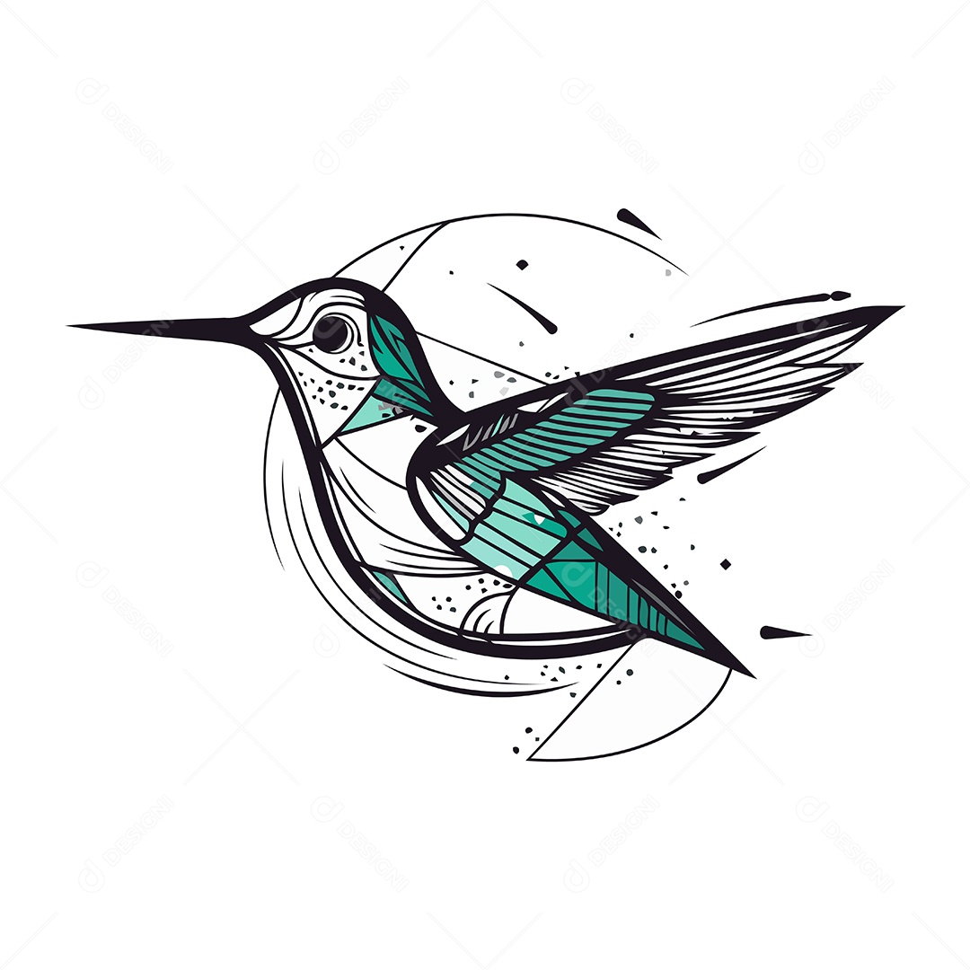 Beija Flor de Desenho Animado Ilustração Vetor EPS