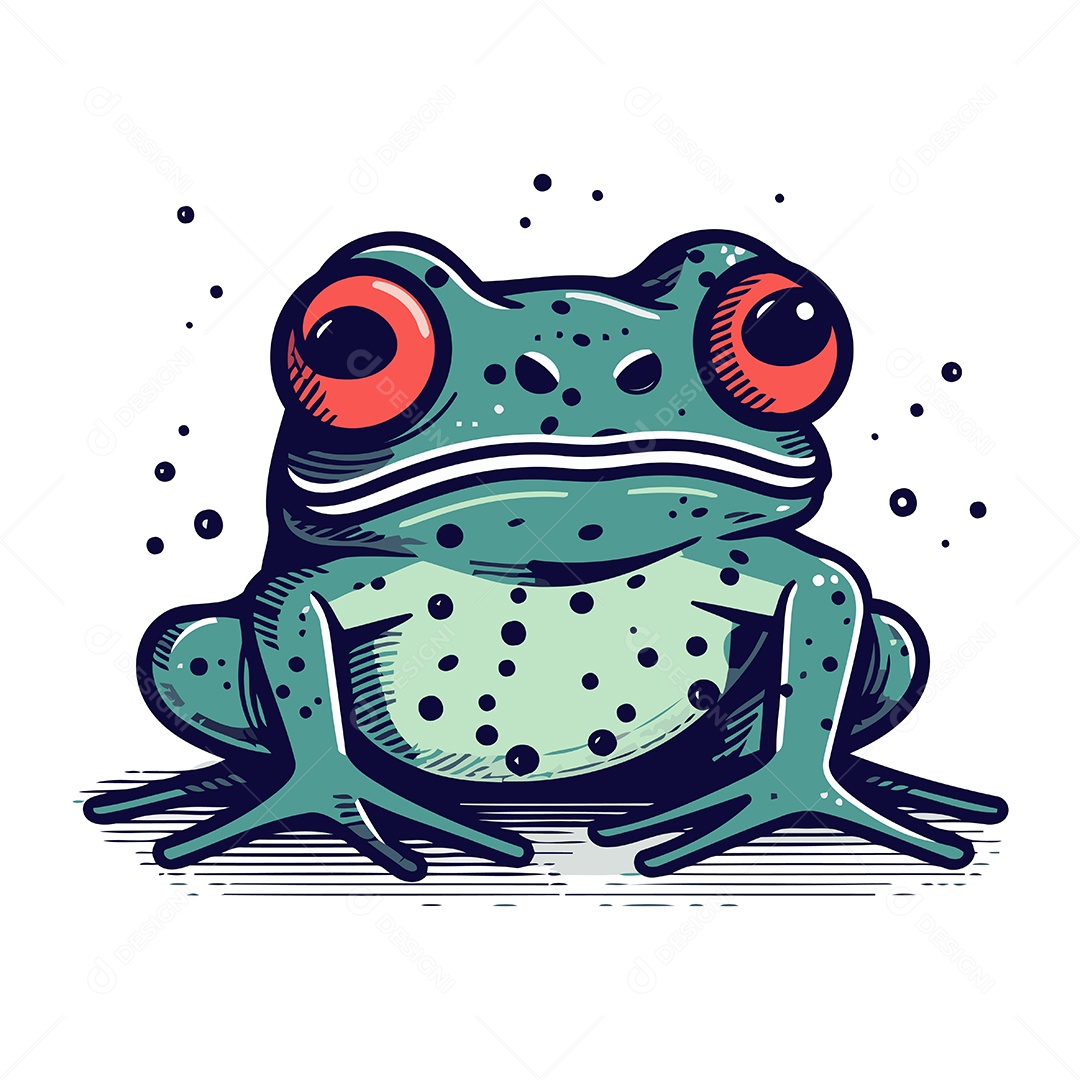 Sapo de Desenho Animado Ilustração Vetor EPS