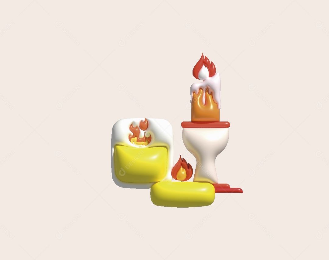 Velas Ilustração 3D Vetor EPS