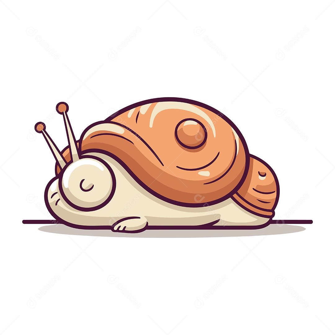 Caracol de Desenho Animado Ilustração Vetor EPS