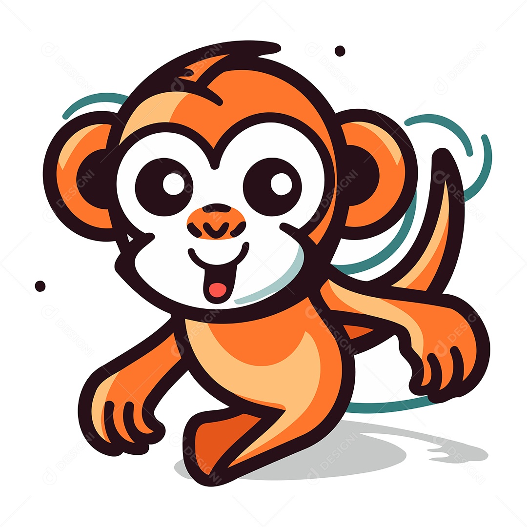 Macaco de Desenho Animado Ilustração Vetor EPS
