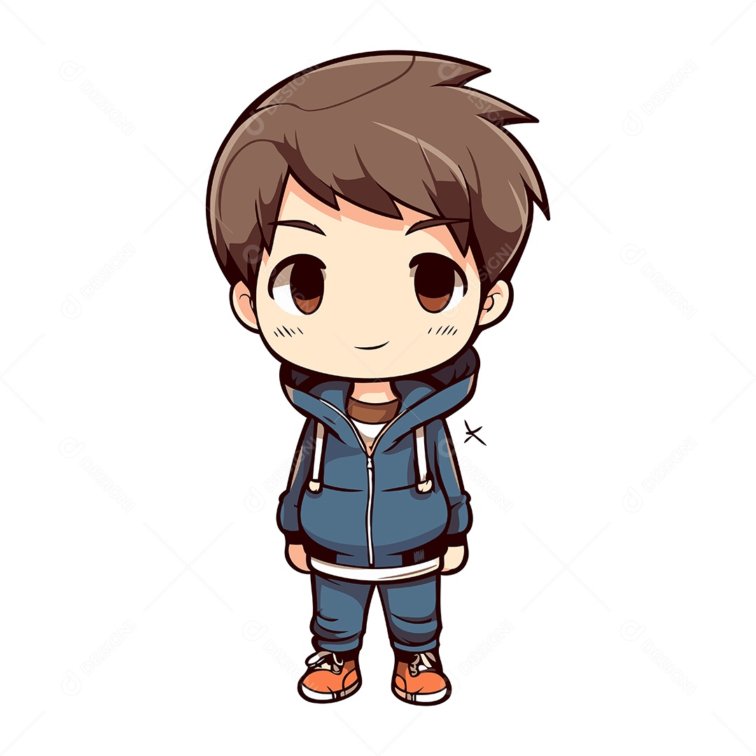 Menino Bonitinho Desenho Animado Ilustração Vetor EPS