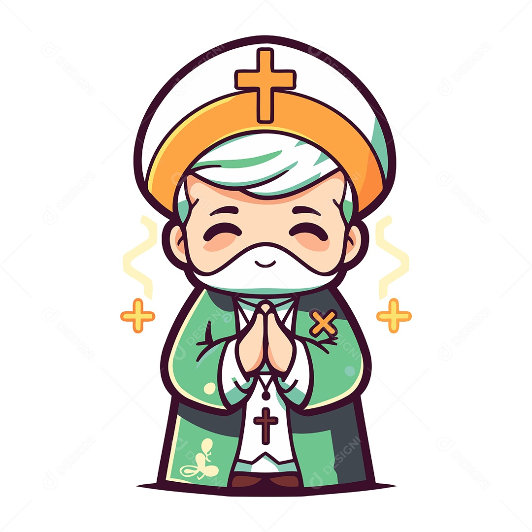 Padre Cristão Rezando Ilustração Vetor EPS