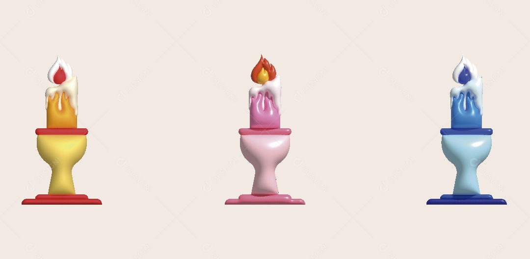 Velas Ilustração 3D Vetor EPS
