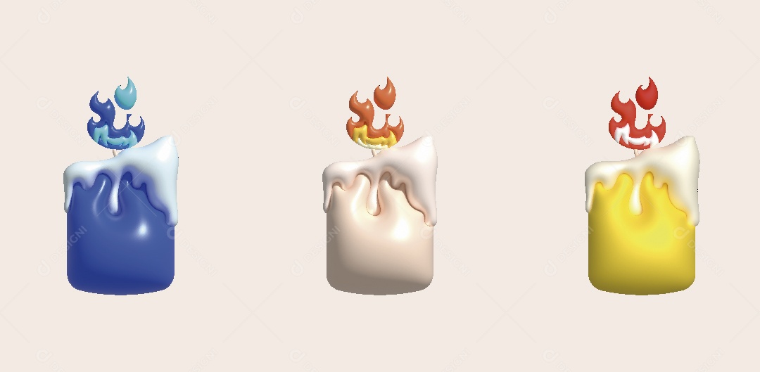 Velas Ilustração 3D Vetor EPS