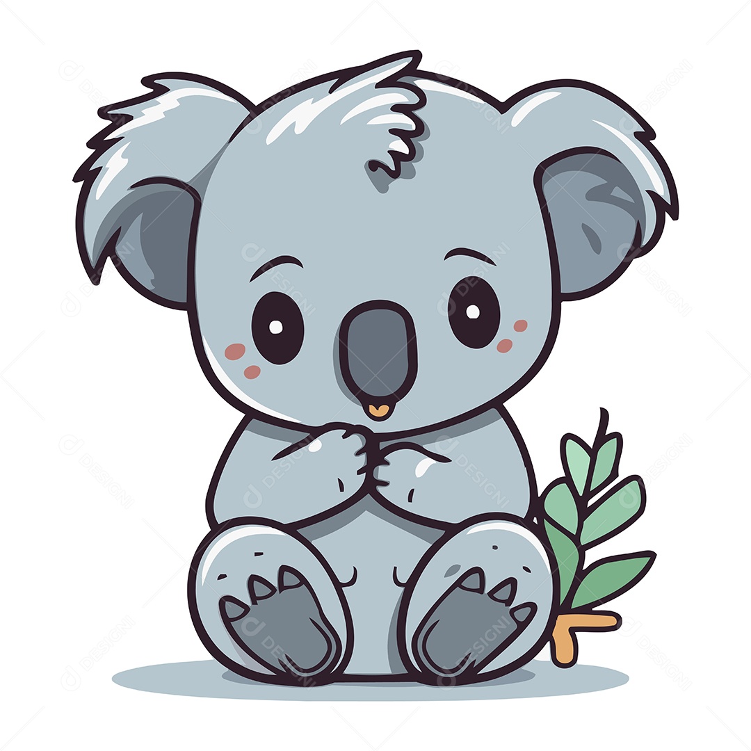Coala Fofo de Desenho Animado Ilustração Vetor EPS