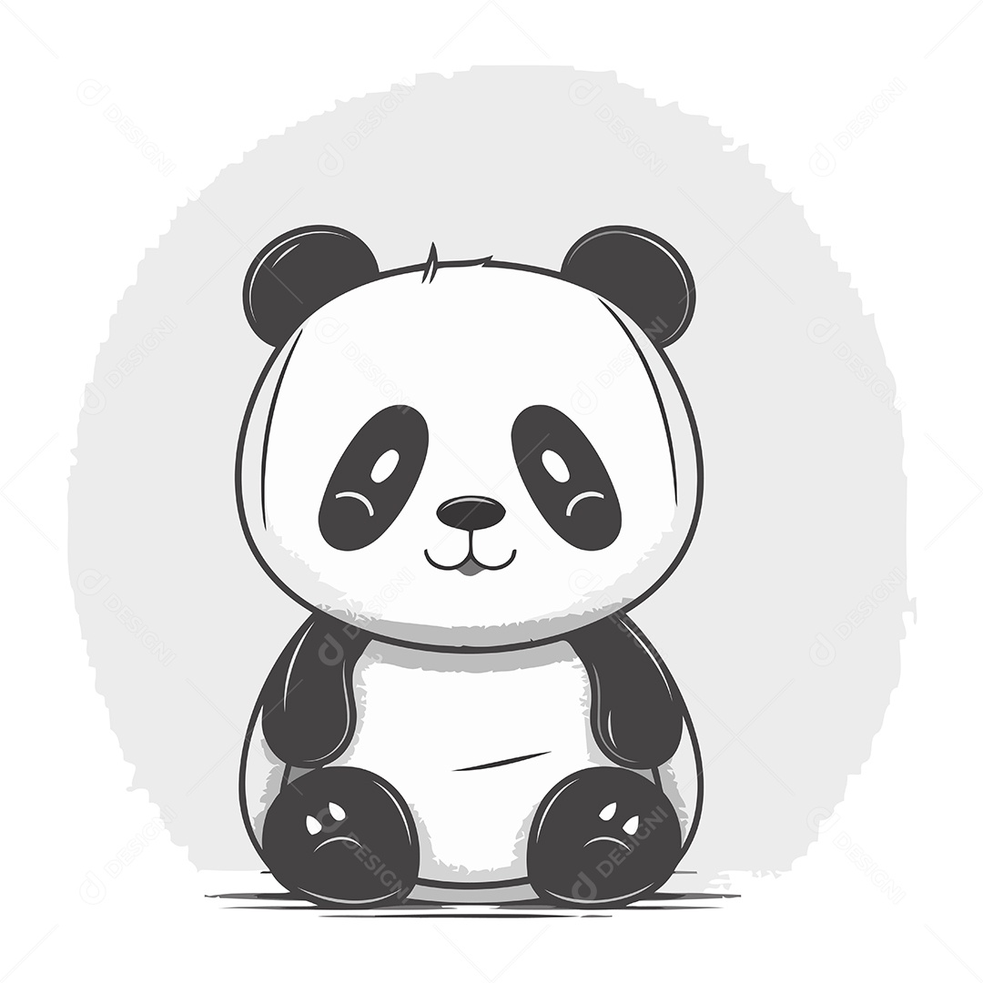 Panda Fofo de Desenho Animado Ilustração Vetor EPS