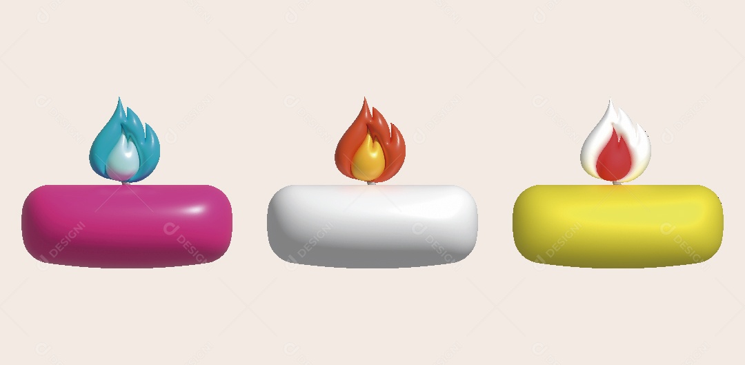 Velas Ilustração 3D Vetor EPS
