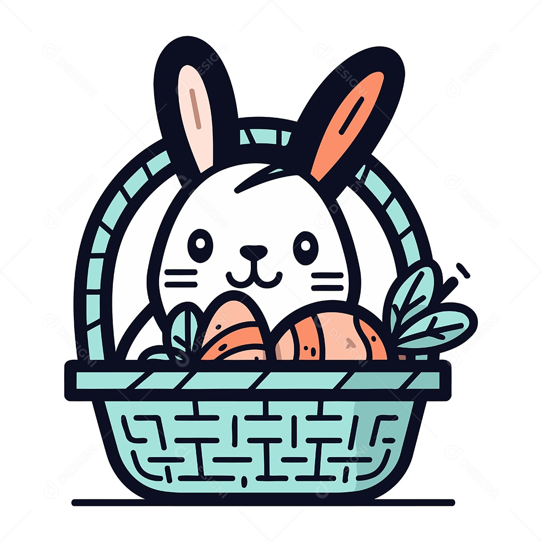 Coelho da Páscoa de Desenho Animado Ilustração Vetor EPS