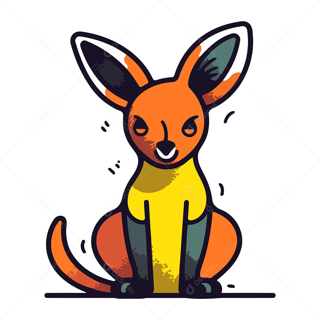 Canguru de Desenho Animado Ilustração Vetor EPS
