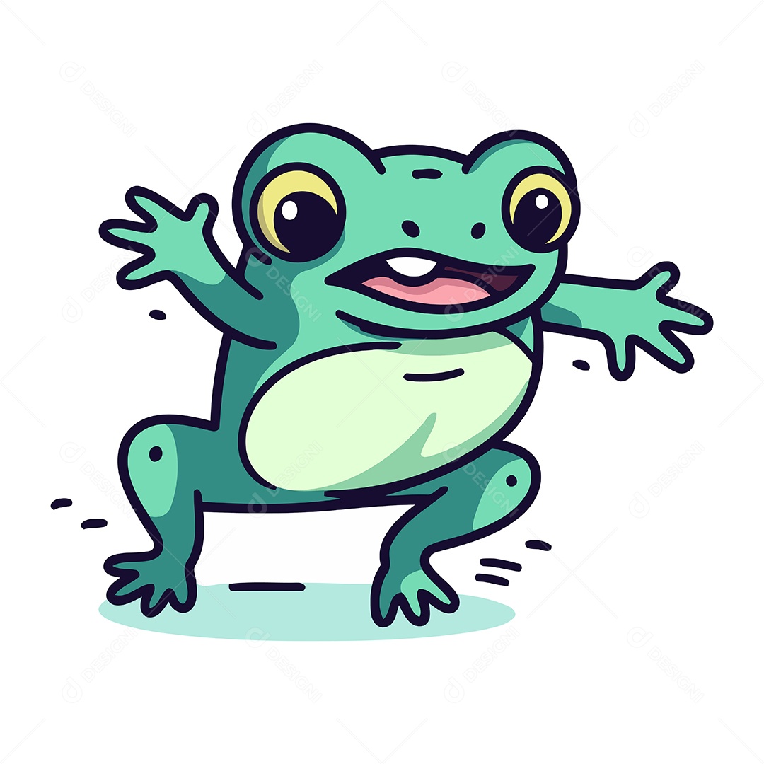 Sapo de Desenho Animado Ilustração Vetor EPS
