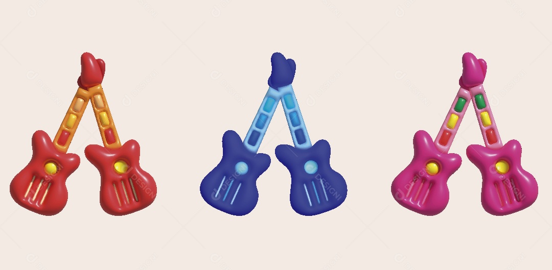 Guitarra de Brinquedo Ilustração 3D Vetor EPS