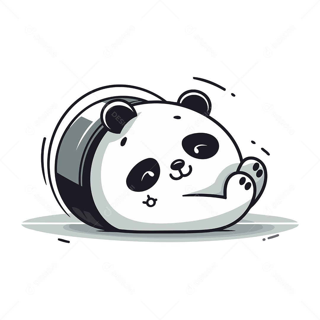 Panda Fofo de Desenho Animado Ilustração Vetor EPS