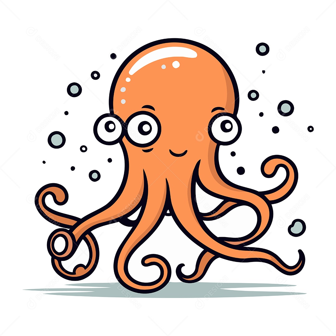 Polvo de Desenho Animado Ilustração Vetor EPS
