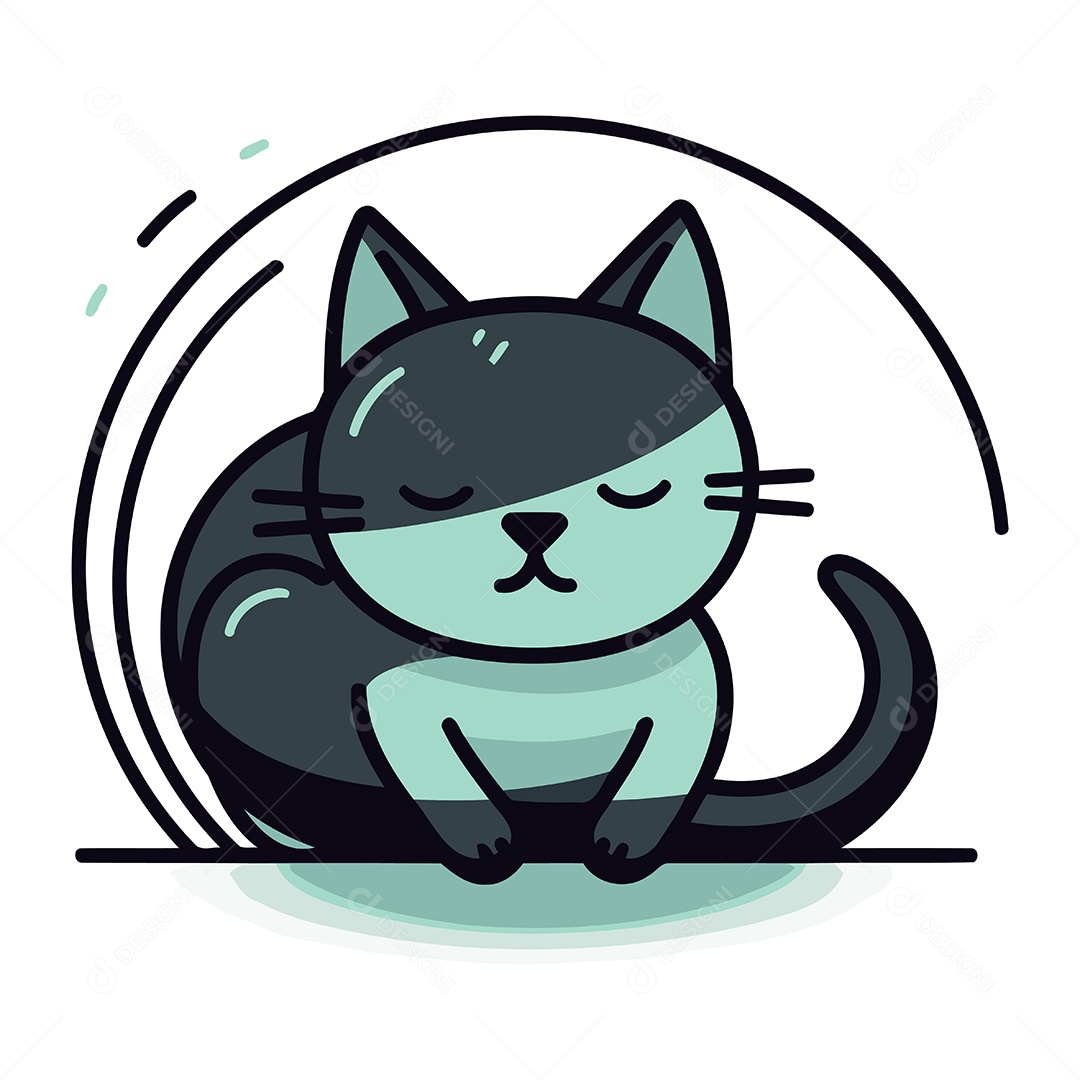 Gato de Desenho Animado Ilustração Vetor EPS