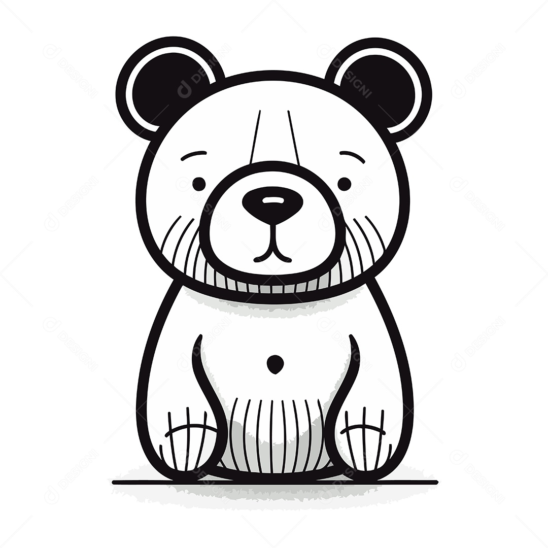 Urso Fofo de Desenho Animado Ilustração Vetor EPS