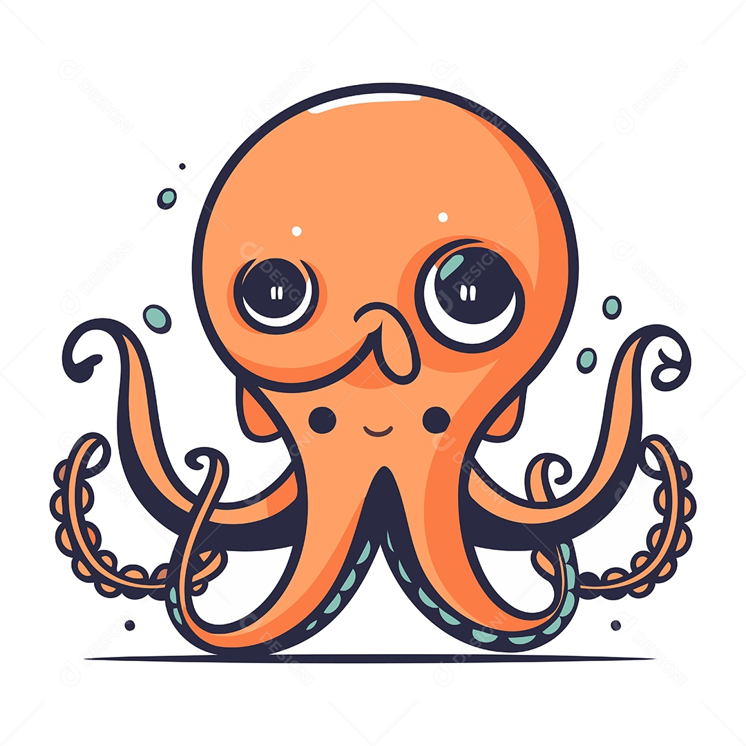 Polvo de Desenho Animado Ilustração Vetor EPS