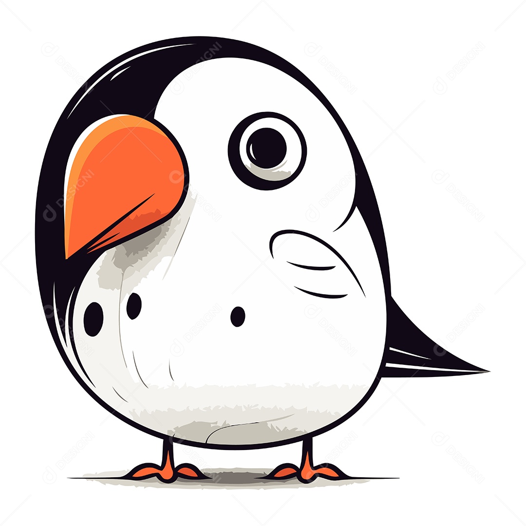 Pinguim de Desenho Animado Ilustração Vetor EPS