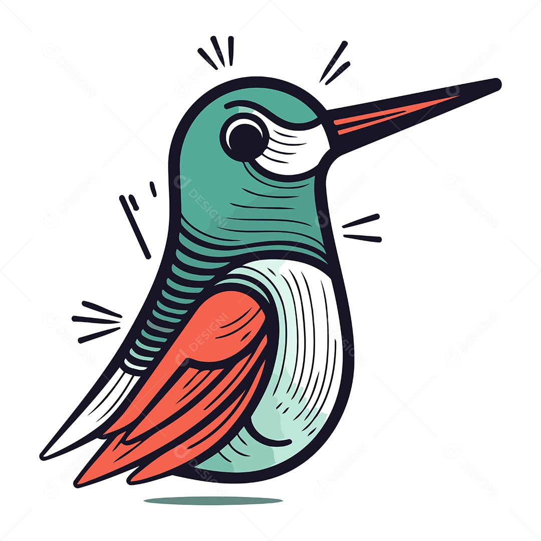 Beija Flor de Desenho Animado Ilustração Vetor EPS