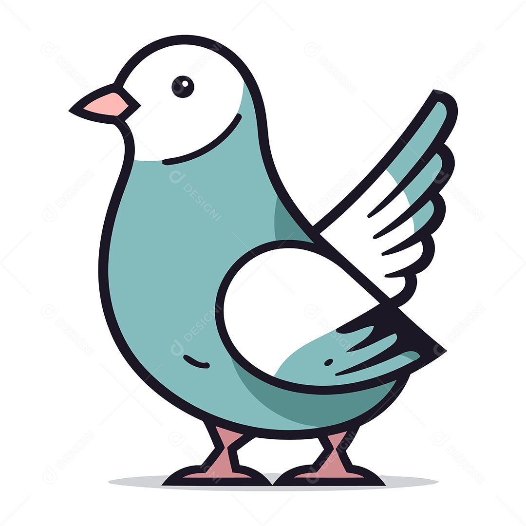 Pombo de Desenho Animado Ilustração Vetor EPS